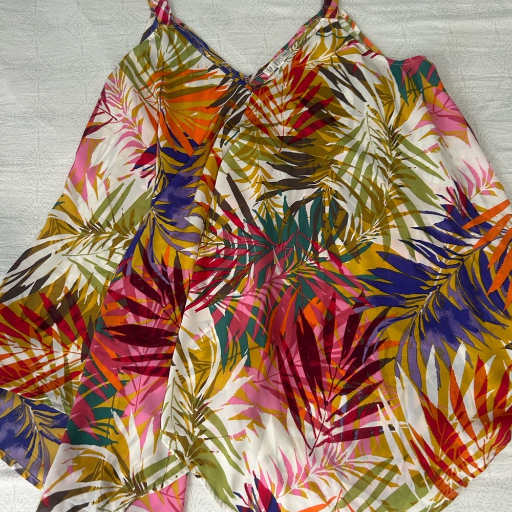 Spense Multicolor Leaf Print Top XL - Picture 2 of 4